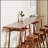 3 PCS Pub Dining Set Retro Bar Table Rubber Wood Stackable Backless High Stool for 2 with Shelf