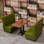 Ensemble de 2 bancs rembourrés en similicuir vert