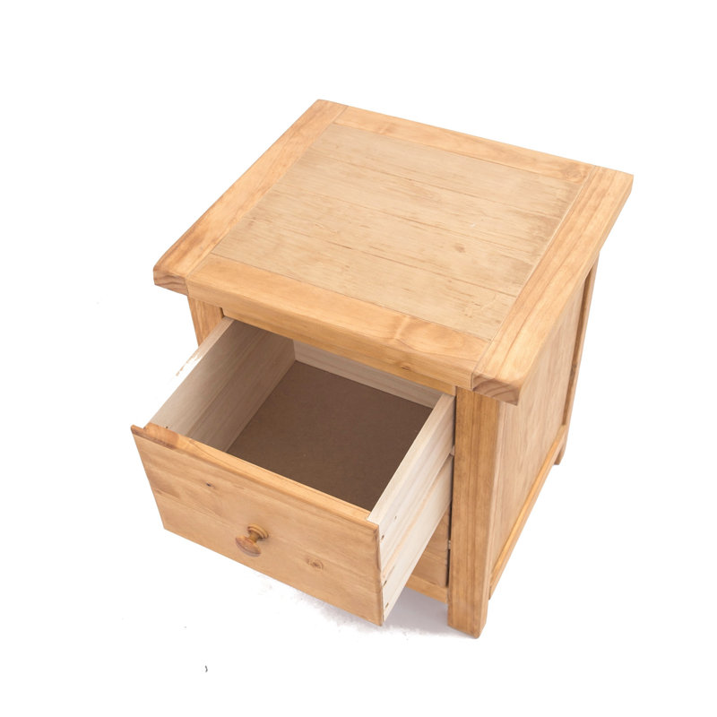 Keene 45 cm W Bedside Table, Waxed