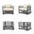 Mia Valliere 6pc Multi-Chair Seating Set
