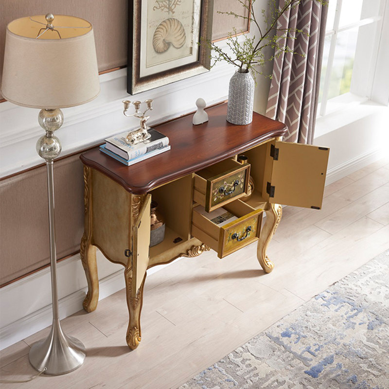 Rustic Vintage Painted Console Table
