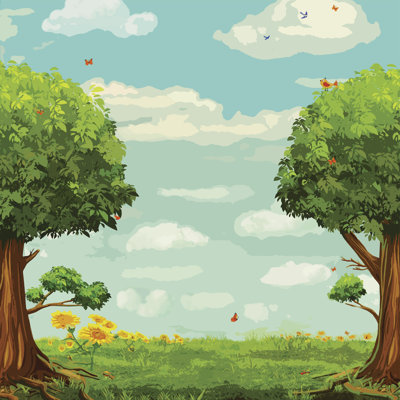 " Beautiful Woodland Scene " Painting Print