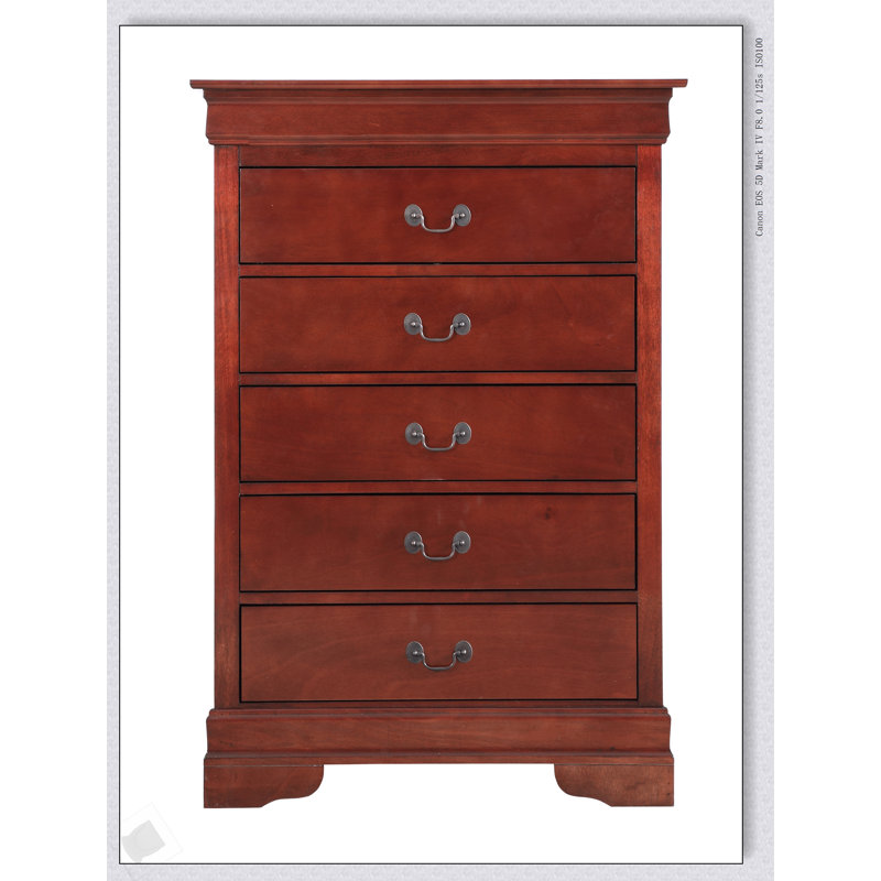 Commode traditionnelle Louis Phillipe G3100-CH avec tiroirs durables et finition cerisier élégante pour les chambres à coucher modernes