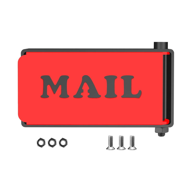 Professional Mailbox Flag, Galvanized Steel Universal Outgoing Matte Mailbox Replacement Flag Kit Upgraded Sinking-Fixed Design For All Other Surface Rust Resistant Mailbox Flag,Black And Red, 7 X 2.5 X 0.5 Inches