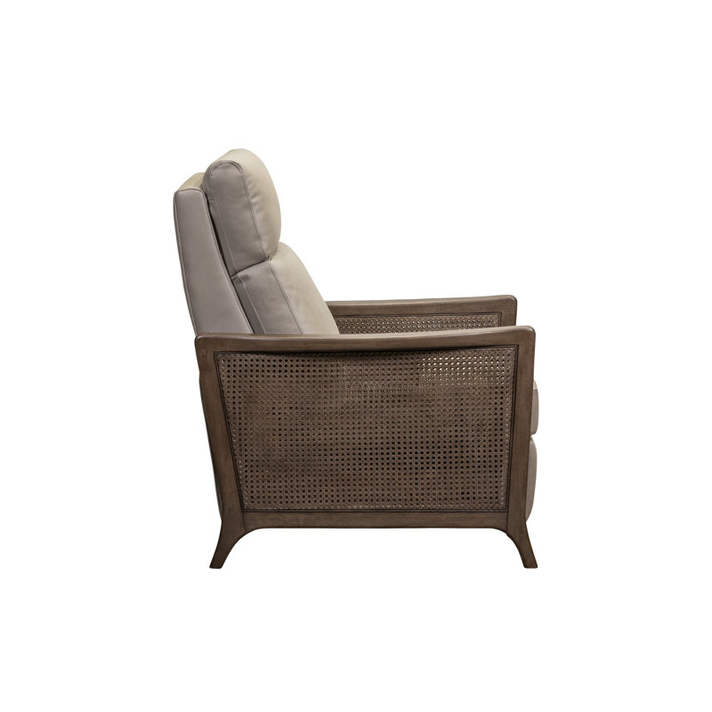 Litchfield Recliner, Beige, Brown Wood