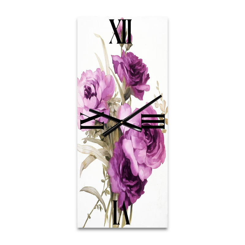 Roses foncées - horloge murale traditionnelle, Grand