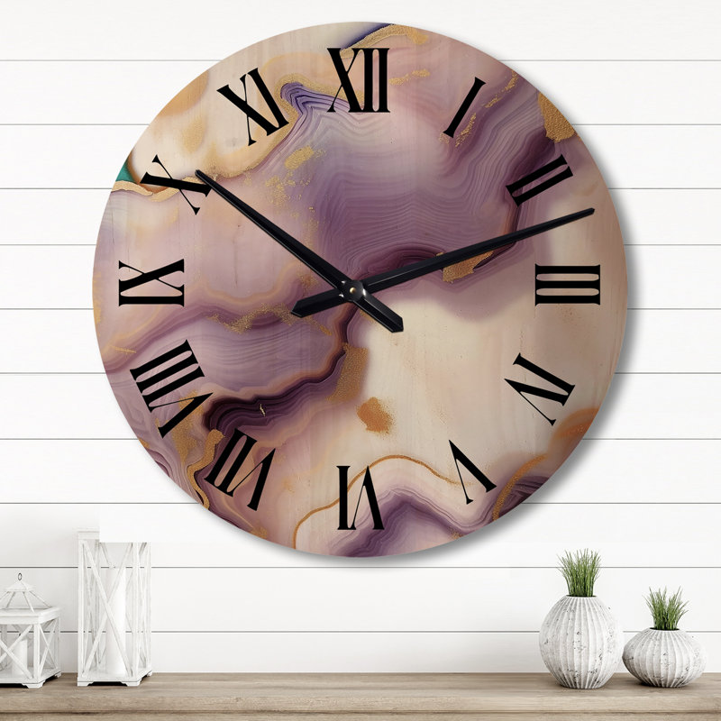 Horloge murale en bois massif Andrejs, Grand