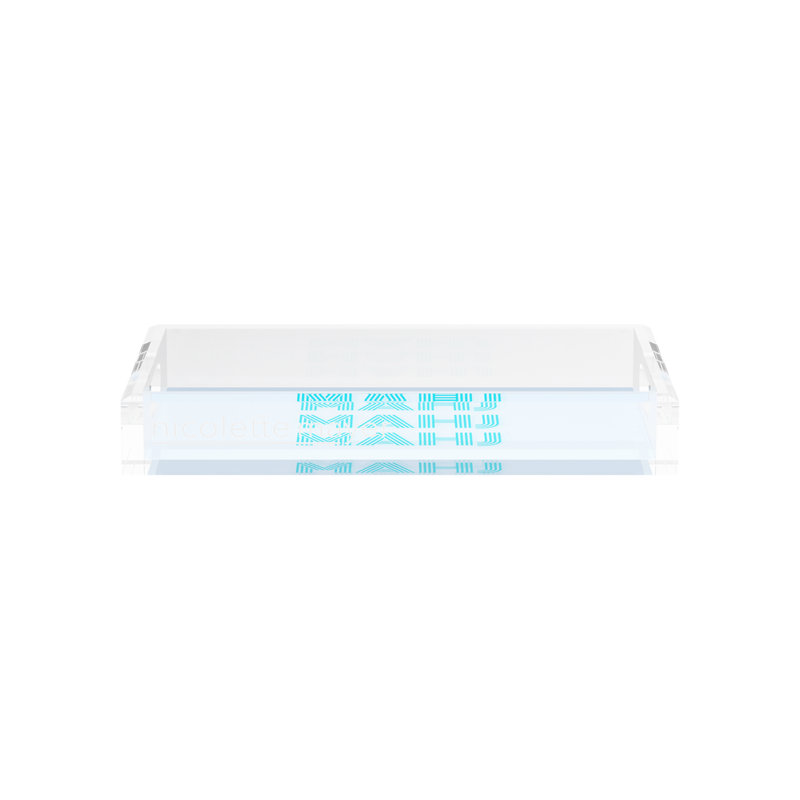 Mahjong Acrylic Decorative Tray, Blue, Rectangle, 12.5"W x 7.75"D x 2"H