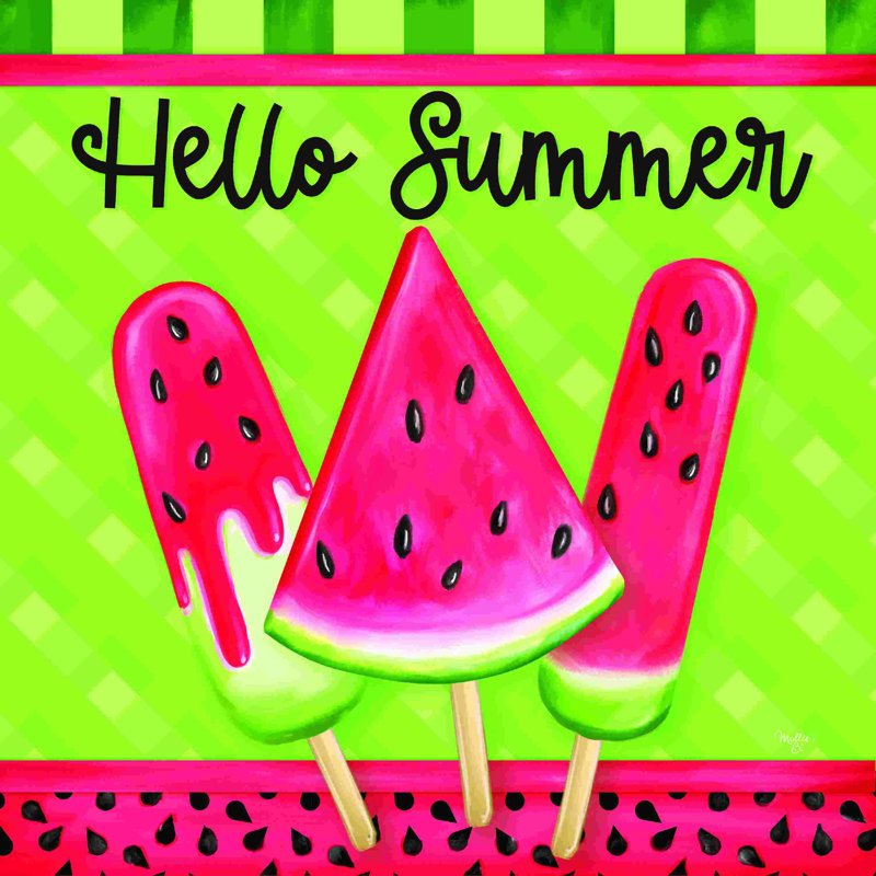 " Hello Summer " by Mollie B., 12" H x 12" W, No, Wrapped Canvas