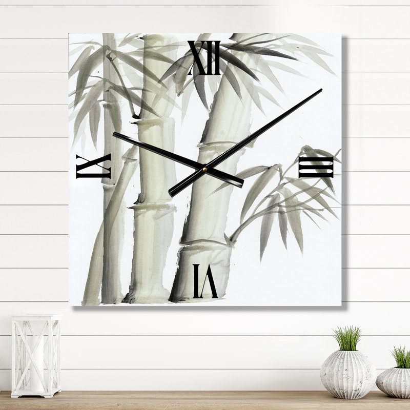 Horloge murale en bambou monochrome, Très grand