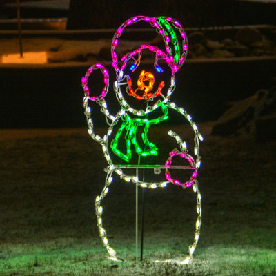 Décoration de fenêtre illuminée en femme de neige 150 lumières del