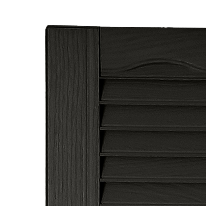 Volet à persiennes sur mesure avec dessus cathédrale, Noir, 54", 9"