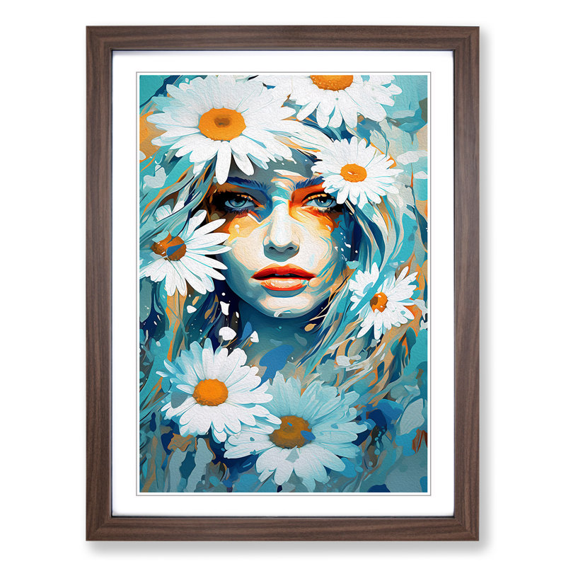 Single Picture Frame Print on Wood, 46cm H x 34cm W, Walnut Framed