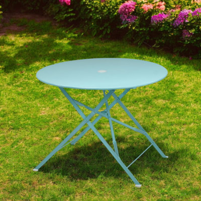 Table de salle à manger d'extérieur pliante 36 po en aluminium avec trou pour parasol