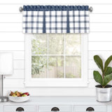 Plaid Tailored 56'' W Window Valance in