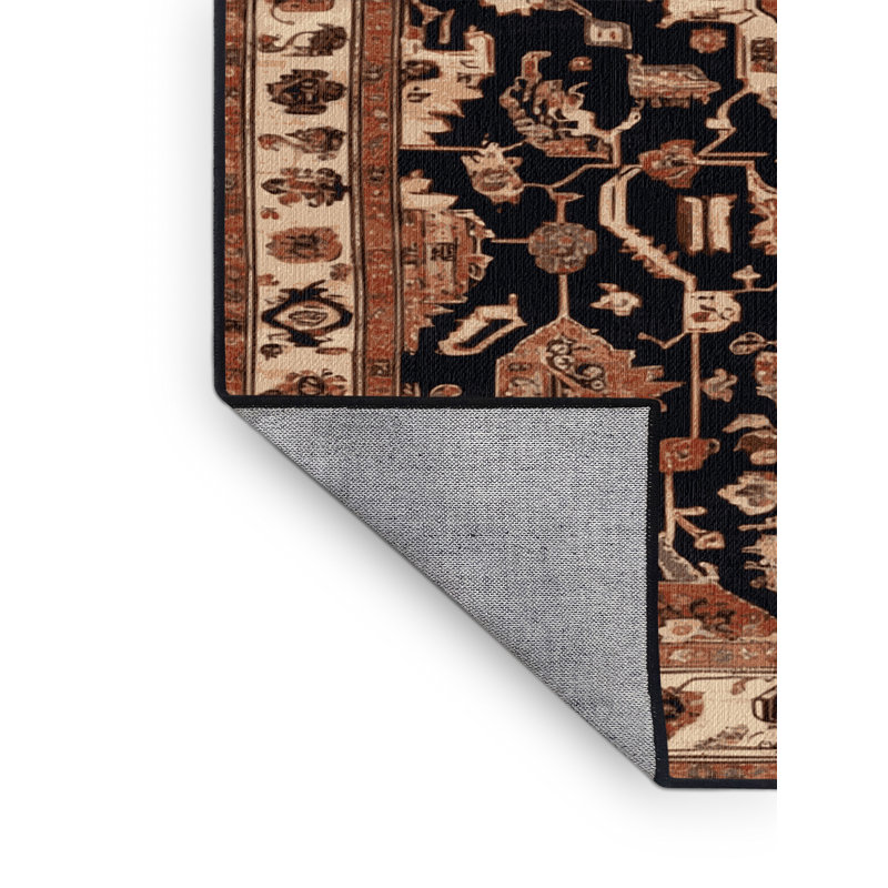Tapis brun lavable à la machine, Rond 7 pi