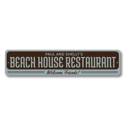 Beach House Restaurant Aluminum Sign