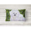 Coussin intérieur/extérieur vert/whitethrow bichon bichon frisé
