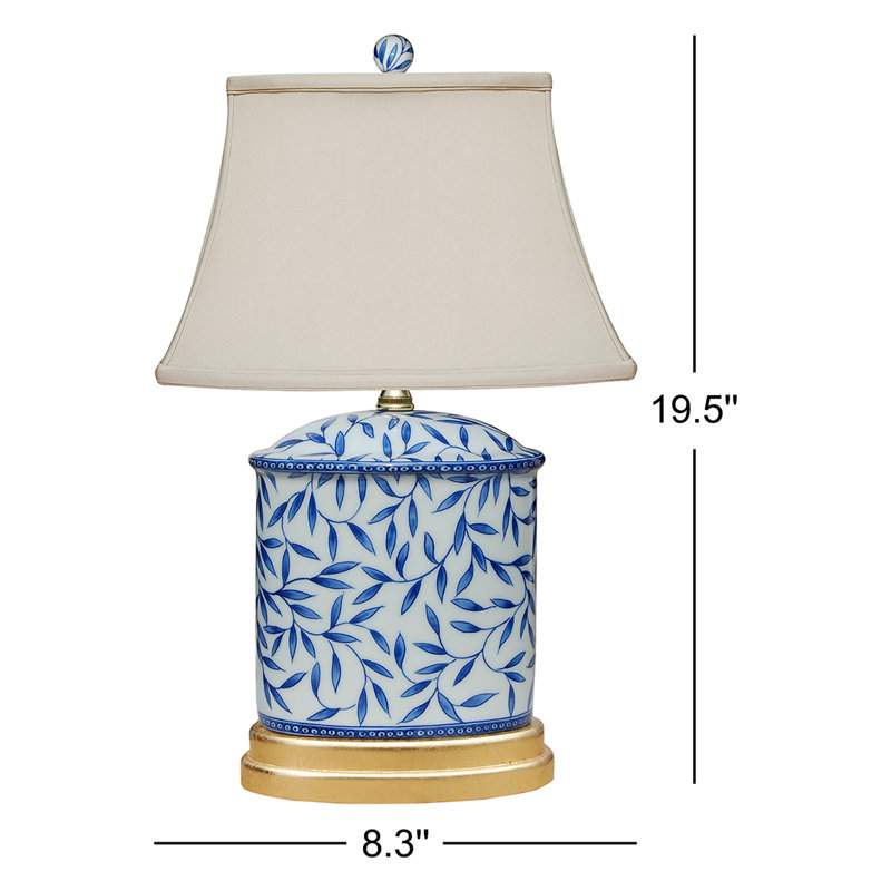 Lampe de table 19,5 po bleu / blanc Pelaez