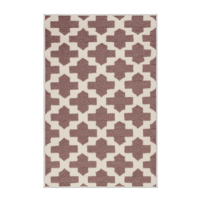 Tapis botanique brun lavable à la machine