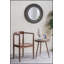Miroir d'appoint rond 29,5 pouces avec texture tissée, finition noire et or pour les intérieurs modernes
