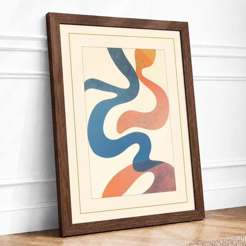Flowing Ribbons Geometric - Print, Walnut, A3 - 42.0 x 29.7 cm