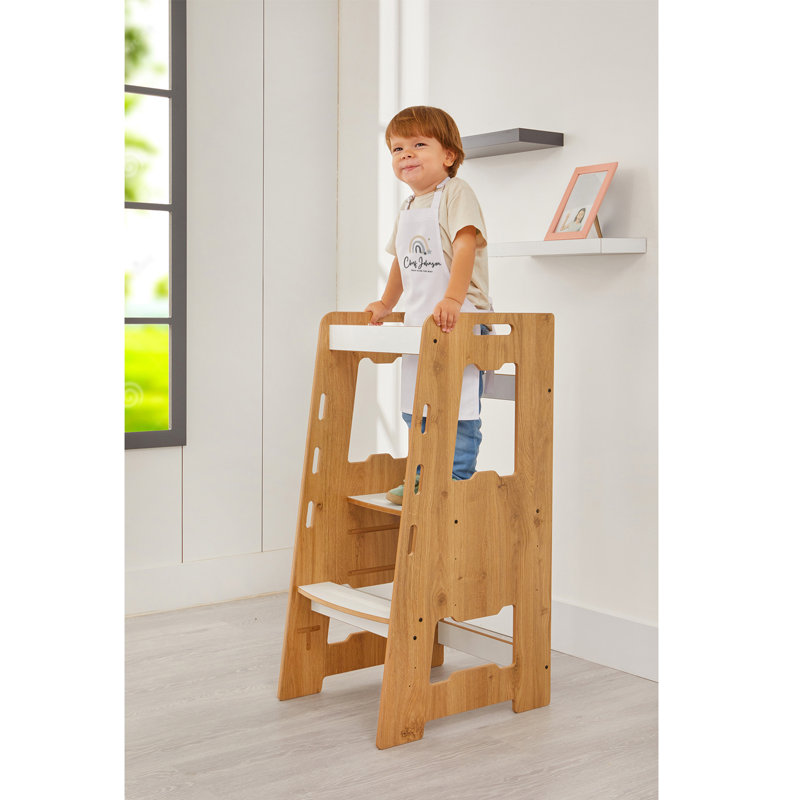 Learning Tower 2 - Montessori Learning Tower: Step Stool for Kids Toddlers (2-6) Anthracite, Natural/White