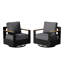 Chaises de patio pivotantes en aluminium avec coussins, rotation à 360° (paquet de 2)-855415624