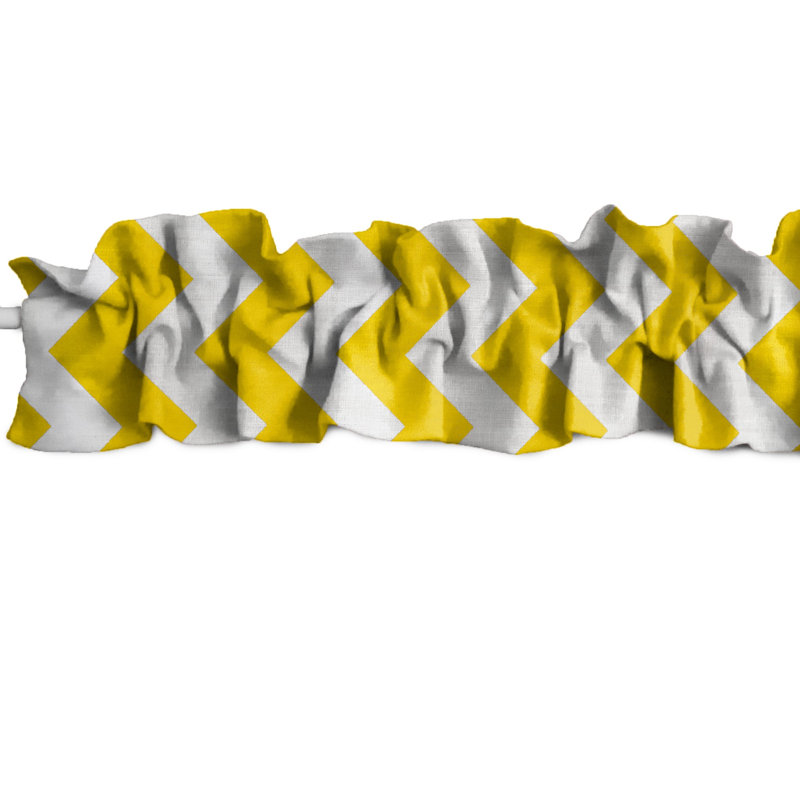 Cantonnière sur mesure en coton à chevrons, L 9 po x L 120 po, Jaune