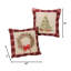 Ensemble de 2 coussins décoratifs couronne de Noël et arbre de Noël