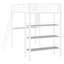 Lit mezzanine simple en métal blanc avec tablettes à 3 couches et bureau - Maximisez l'espace de votre chambre à coucher avec 3 couches de design moderne-1176552453-1176552455