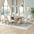 Ensemble de salle à manger ovale en bois 7 pièces avec 6 chaises Wigley, taupe