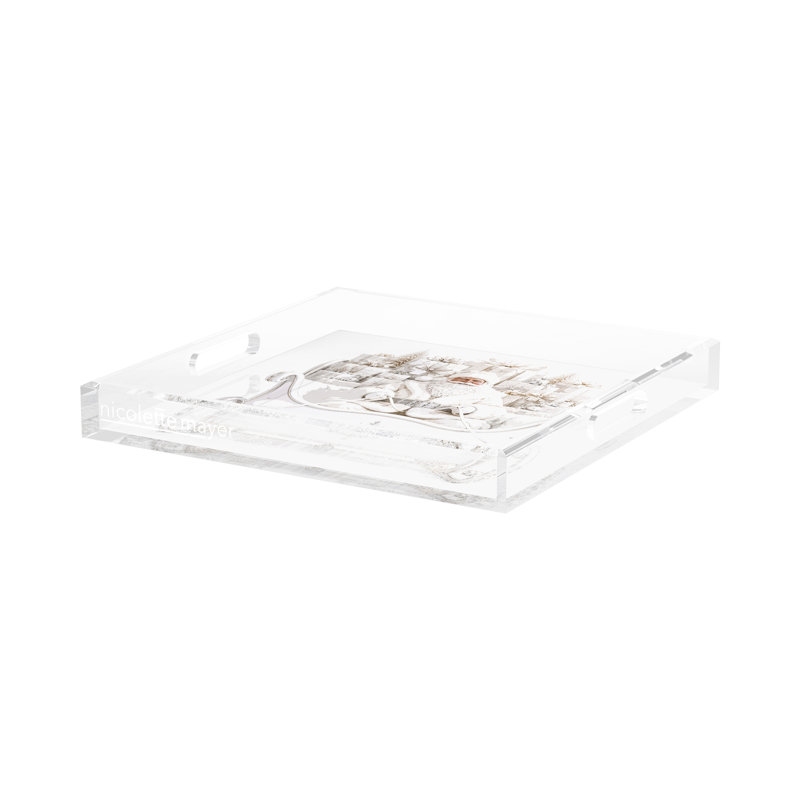 Acrylic Decorative Tray, 15"W x 15"D