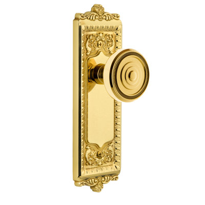 Grandeur Windsor Plate Single Dummy with Soleil Door Knob