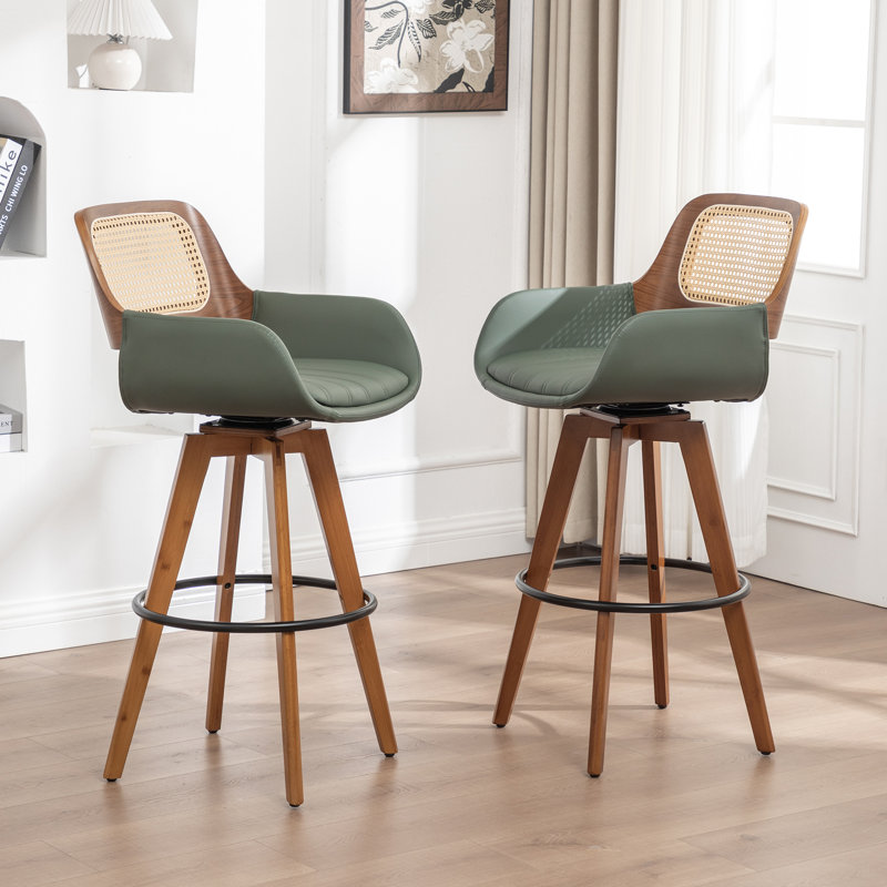 Derek Swivel Bar Stool, Bar Stool (76.2cm Seat Height), Green