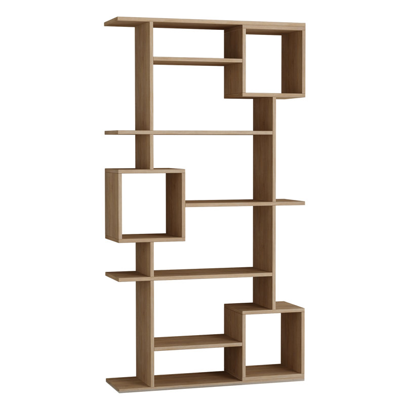 Pearson 6-Tier Freestanding Bookcase with Open Compartments, Oak