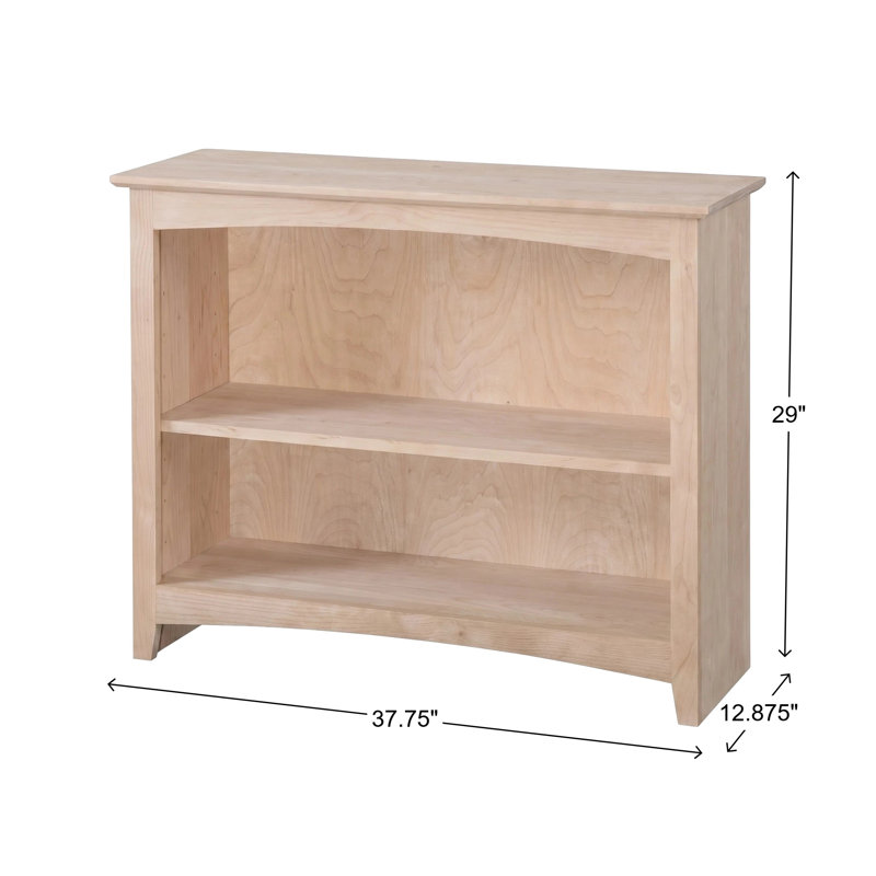 Bibliothèque classique Malani, (2 Shelves) 29"H x 37.75"W x 12.875"D, Unfinished