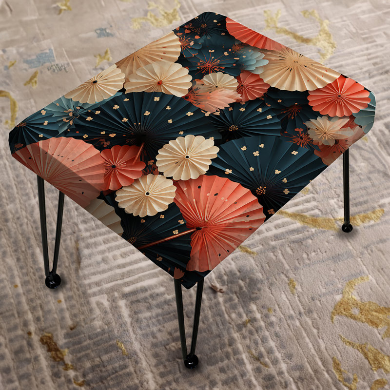 Fans en papier et parasols - Repose-pieds oriental rectangulaire