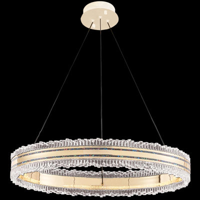 Pearl Dimmable Wagon Wheel Chandelier