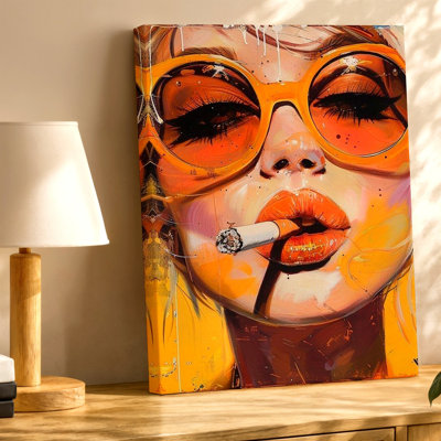 Reproduction d'art sur toile Fashion Woman Lips Glam Pop, portrait rouge, décoration pour salon, chambre à coucher, bureau, couloir et appartement