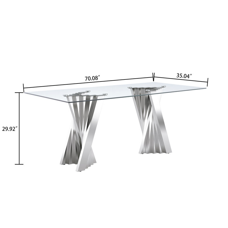 7- Piece Dining Set, Gold, White/Silver