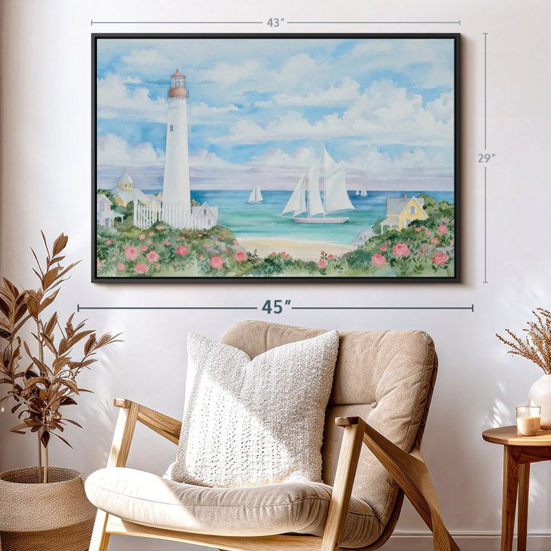 " Ocean View Lighthouse ", 29" H x 43" W