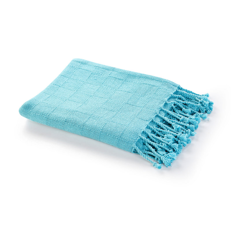 Jeté 100% coton , Bleu ange