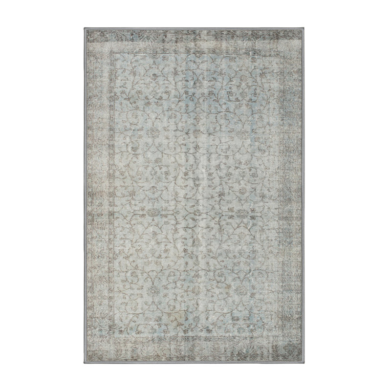Tapis contemporain gris ardoise, Rectangle 7 pi x 9 pi