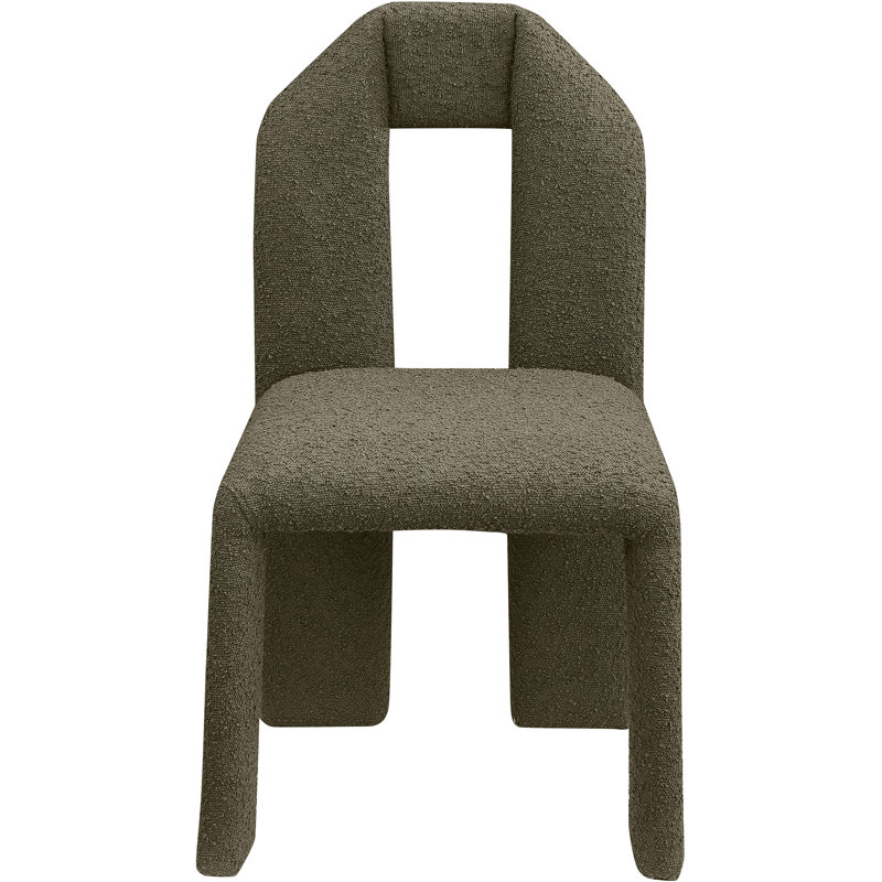 Bennett Upholstered Dining Chair, Olive Boucle Fabric