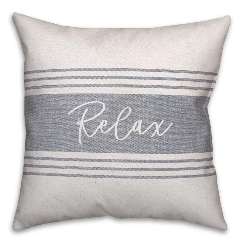 Housse et insert de coussin pour l'extérieur Relax Linen 9, Bleu, 16 po x 16 po