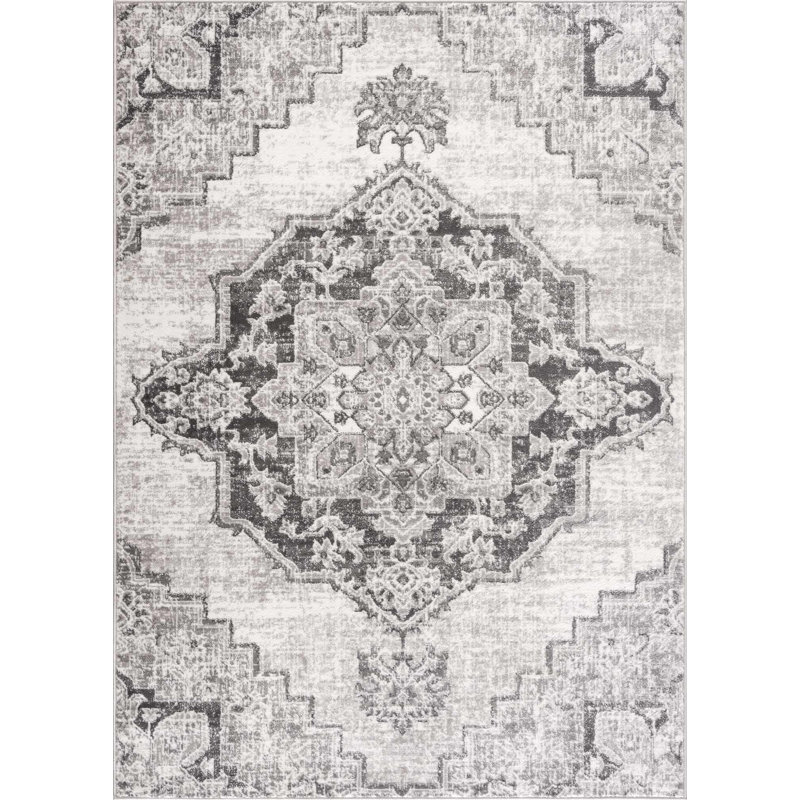 Tapis oriental gris Elanil, Rectangle 6 pi 7 po x 9 pi