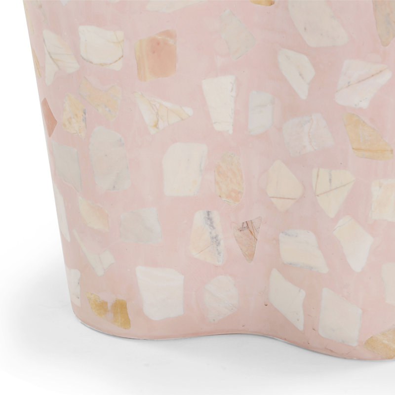 Black & White Riverbed Terrazzo Side Table, Pink
