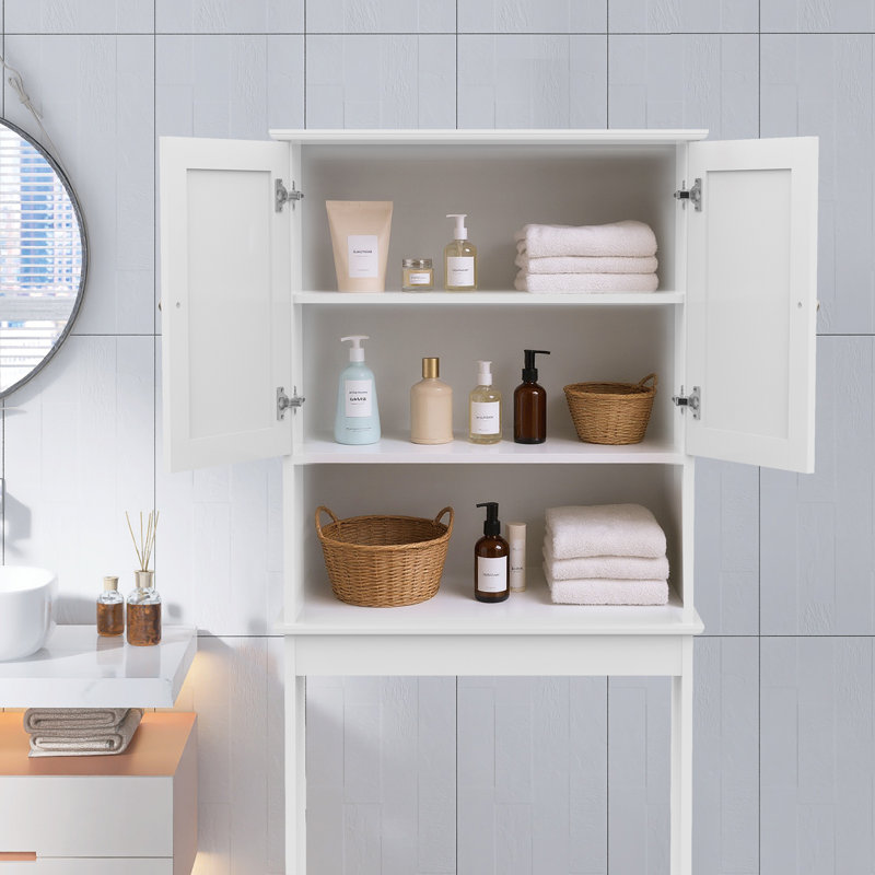 63'' H Freestanding Over The Toilet Storage, White