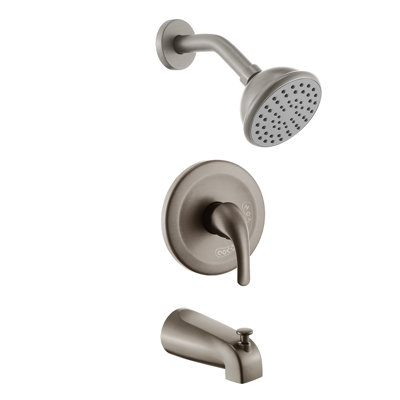 Robinet de douche en nickel brossé avec bec de baignoire 6 pouces